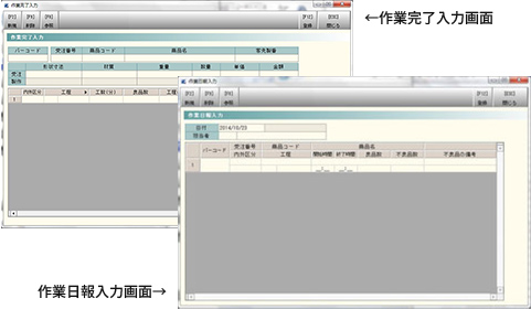 作業完了・日報入力画面